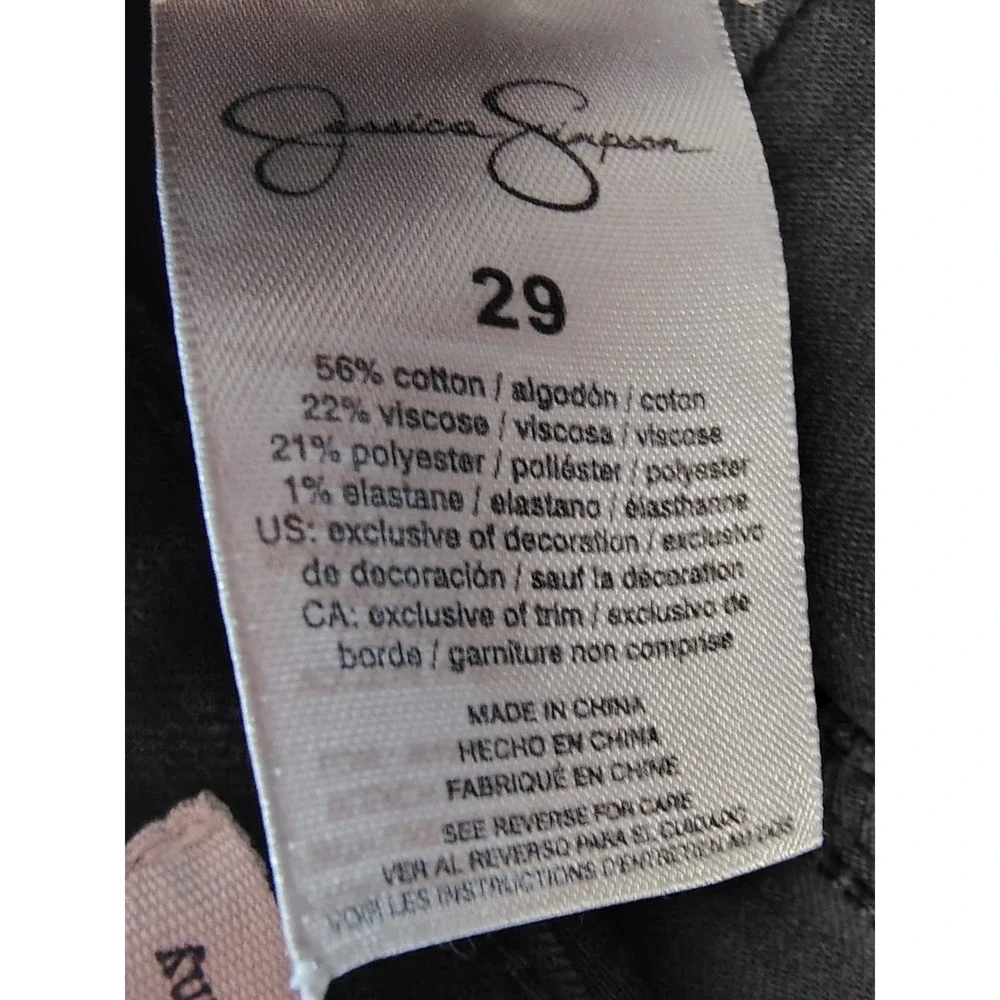 Jessica Simpson Curvy High‎ Rise Skinny Jeans Faded Black Size 29 Stretch Indie